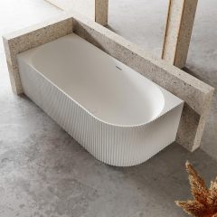 Manufacturer Corner V-Groove Freestanding Artificial Stone Bathtub TW-8683