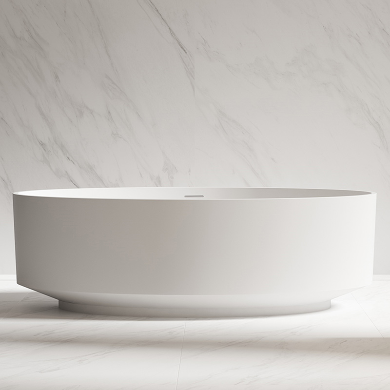 Lieferant Modernes Design Ovale freistehende Badewanne mit fester Oberfläche TW-8703