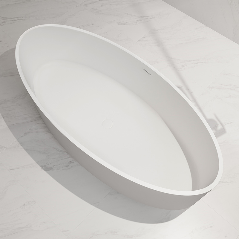 Lieferant Modernes Design Ovale freistehende Badewanne mit fester Oberfläche TW-8703