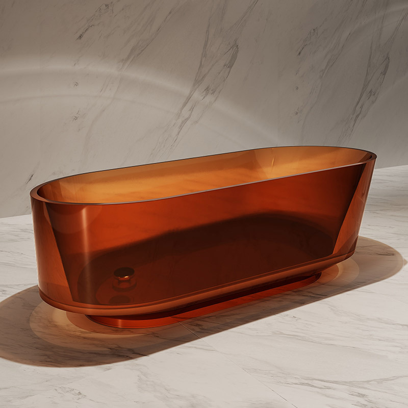 Beliebte Großhandel Designer freistehende Harz Stein transparente Badewanne XA-8705T