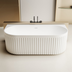 China Wholesale Factory Freestanding Fluted Artificial Stone Bathtub TW-8116