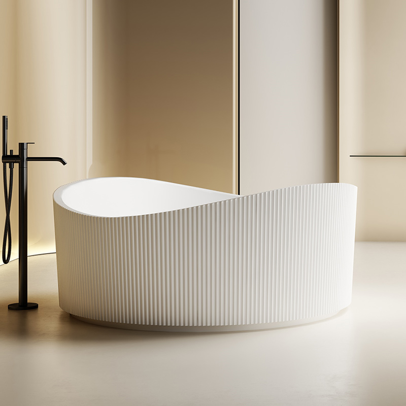 Manufacturer Freestanding Fluted Solid Surface Bathtub TW-8199