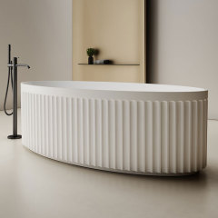 Wholesale High End Quality Freestanding Fluted Artificial Stone Bathtub TW-8117