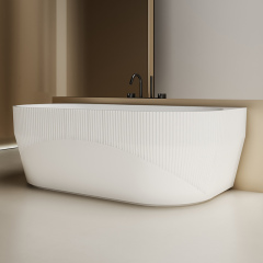 Hochwertige freistehende geriffelte Badewanne mit fester Oberfläche im Großhandel TW-8186A
