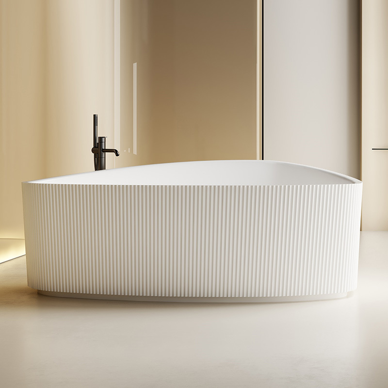 Hochwertige, freistehende, geriffelte Badewanne mit fester Oberfläche und einzigartigem Design im Großhandel TW-8195
