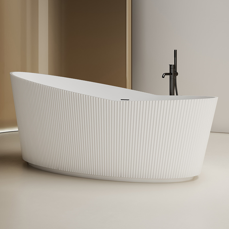 Supplier Freestanding Fluted Solid Surface Bathtub TW-8198