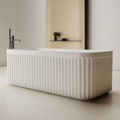 Großhandel Mode freistehende geriffelte Badewanne mit fester Oberfläche TW-8112