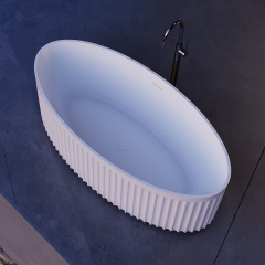 Hochwertiger Großhandel mit einzigartigem Design und freistehender geriffelter Acryl-Badewanne mit V-Nut TW-7117