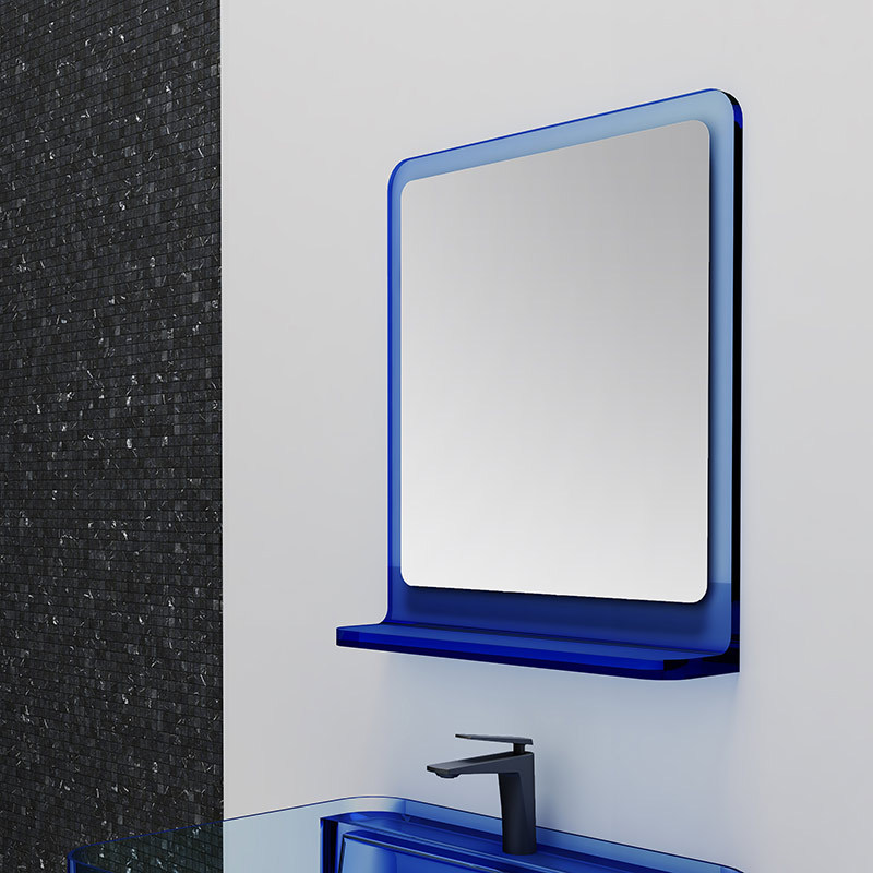 Qualität Großhandel Einzigartiges Design Badezimmerspiegel mit transparentem Harzrahmen XA-M23T