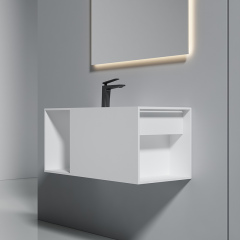 Popular Wholesale Designer Wall-Mount Solid Surface Single Bathroom Sink XA-G35R