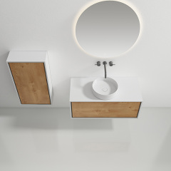 Hochwertiger, einzigartiger Design-Badezimmerschrank mit Aufsatzwaschbecken und Wandmontage im Großhandel WBL-0811