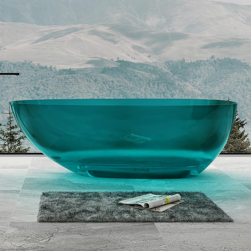 Freistehende Badewanne aus transparentem Harz in High-End-Qualität im Großhandel XA-8866T