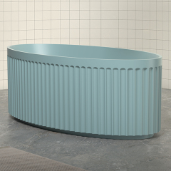 Quality Wholesale Unique Design Freestanding Fluted Artificial Stone Bathtub TW-8117