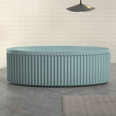 Qualität Großhandel Einzigartiges Design Freistehende geriffelte Kunststeinbadewanne TW-8117