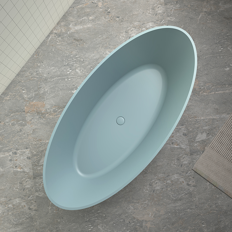 Qualität Großhandel Einzigartiges Design Freistehende geriffelte Kunststeinbadewanne TW-8117