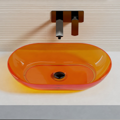 Beliebtes Großhandels-Designer-Waschbecken TW-A01T mit transparentem Aufsatz