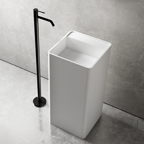 Hot Style Wholesale Freestanding Stone Resin Pedestal Bathroom Wash Basin XA-Z21