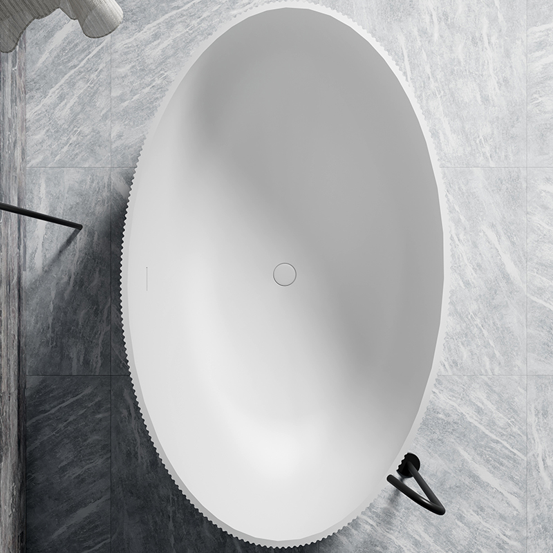 Werkseitige Qualitätssicherung der Badewanne mit fester Oberfläche TW-8307