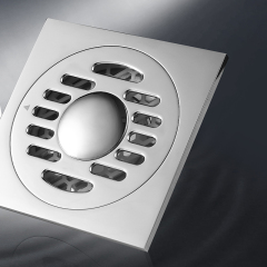 Beliebter Designer-Desodorierungs-Badezimmer-Quadrat-Vollkupferkern-Bodenablauf mit hohem Durchfluss TW-L05