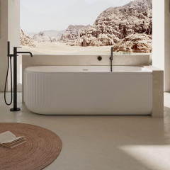 Hochwertiger Großhandel mit einzigartigem Design, freistehender, geriffelter Badewanne mit fester Oberfläche XR-7003L