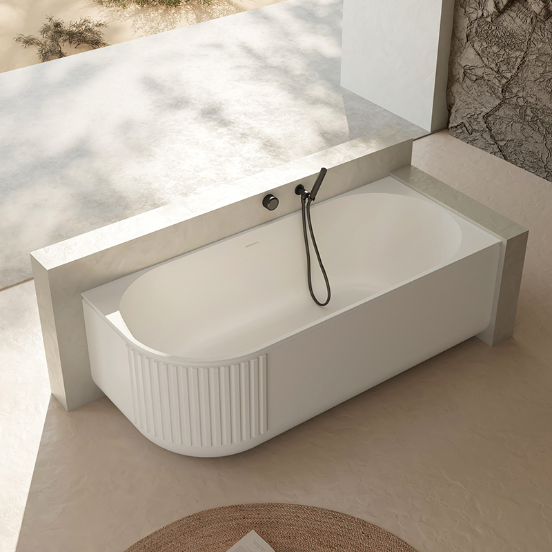 Hochwertiger Großhandel mit einzigartigem Design, freistehender, geriffelter Badewanne mit fester Oberfläche XR-7003L