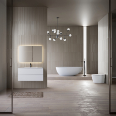Wholesale Fashion Freestanding Solid Surface Bathtub Bathroom Cabinet Smart Toilet Complete Set XA-8866&TW-3701&TW-M60