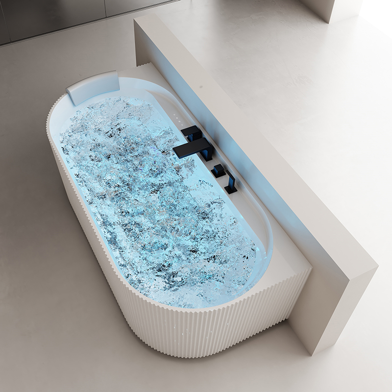 Factory Supply Quality Assurance Freestanding Acrylic Intelligent Constant Temperature Heated Surf Bubble Massage Bathtub TW-7136M