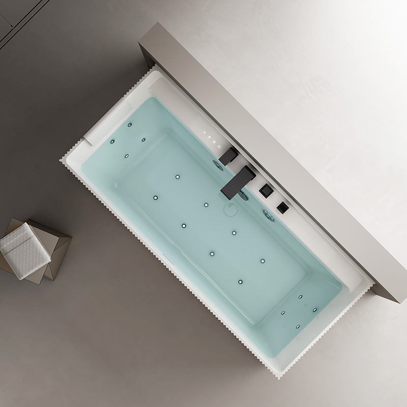 Qualität Großhandel Einzigartiges Design Acryl Intelligente Konstanttemperatur Beheizte Blase Surf Massage Badewanne TW-7135M