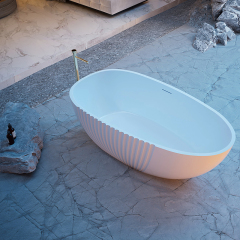 Popular Wholesale Designer Freestanding Fluted Acrylic Bathtub XY-5005