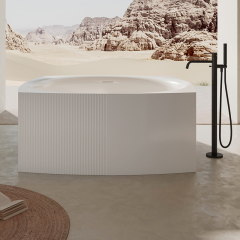 Hochwertige freistehende geriffelte Acrylbadewanne im Großhandel mit einzigartigem Design XY-3006