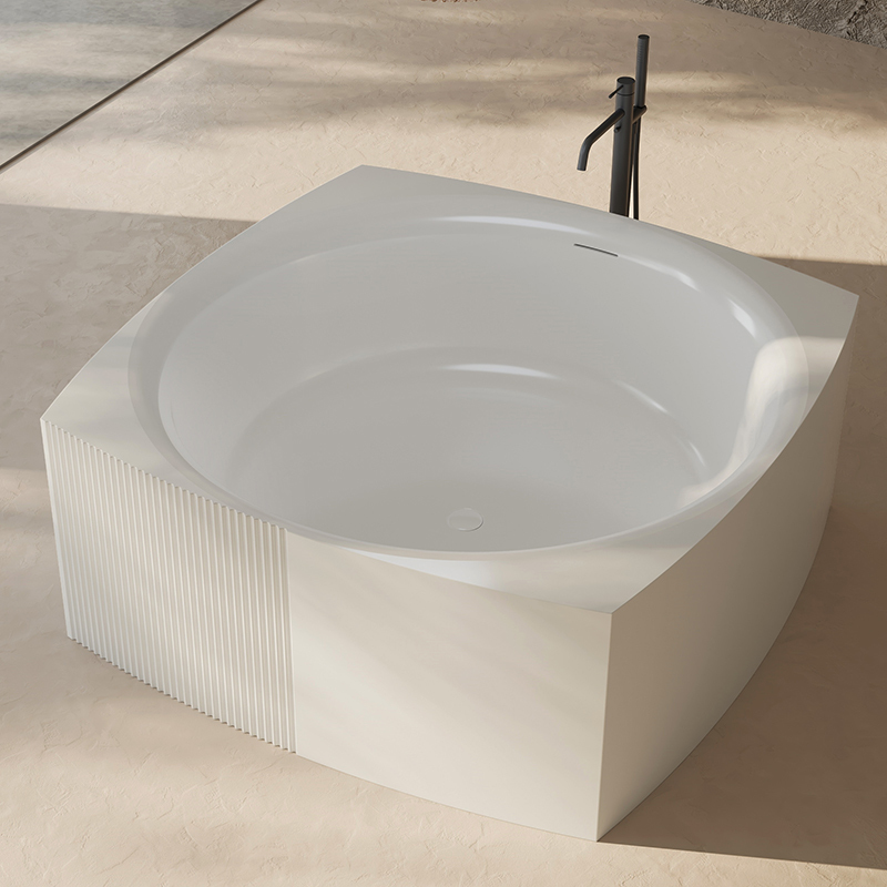 Hochwertige freistehende geriffelte Acrylbadewanne im Großhandel mit einzigartigem Design XY-3006