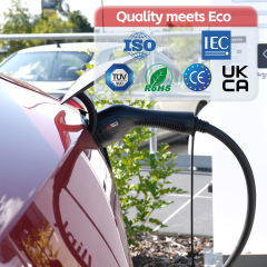 MCEVKELN Type 2 to Type 2 EV Charging Cable - Electric Vehicle Car Charger Type 2| 3 Phase | 480V | IP55 | 5m Cable | Compatible with All IEC62196-2 e.g. Charger Tesla Model 3/X/Y/S | BYD Atto 3