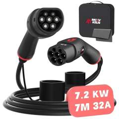 MCEVKELN Type 2 To Type 2 EV Charging Cable 7M/23ft For Electric Car & Hybrid Type 2 With Handbag | Tesla Model 3/Y/X/S | BYD Atto3 Seal Dolphin | Volkswagen ID.4 ID.3 etc.