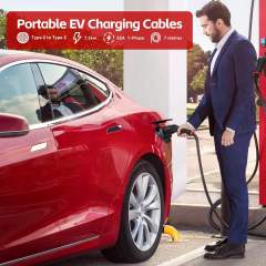 MCEVKELN Type 2 To Type 2 EV Charging Cable 7M/23ft For Electric Car & Hybrid Type 2 With Handbag | Tesla Model 3/Y/X/S | BYD Atto3 Seal Dolphin | Volkswagen ID.4 ID.3 etc.