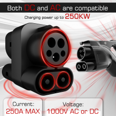 MCEVKELN CCS1 to CCS2 EV Charger Adapter for DC Fast Charging, 1000V 200A, CCS1 to CCS2 Charging Connector for Electric Vehicles