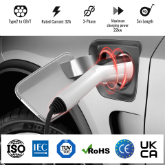 Type 2 to GBT 32A 22KW EV Charging Cable