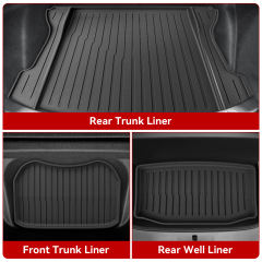 2024 Model 3 Highland TPE Floor & Cargo Mats, Anti-Slip & Waterproof