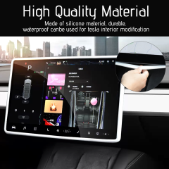 Silicone Screen & Mirror Frame for Tesla Model 3/Y (2017-2024), White
