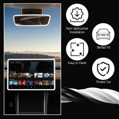 Silicone Screen & Mirror Frame for Tesla Model 3/Y (2017-2024), White