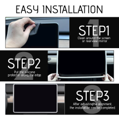 Silicone Screen & Mirror Frame for Tesla Model 3/Y (2017-2024), White