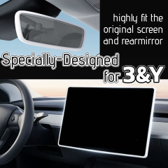 Silicone Screen & Mirror Frame for Tesla Model 3/Y (2017-2024), White