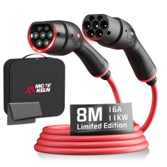 Type 2 to Type 2 EV Charging Cable, 8M, 7kW/11kW/22kW, For Electric & Hybrid Cars
