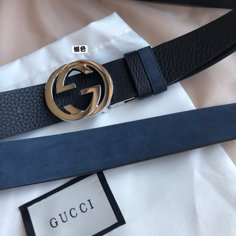 Gucci古驰双G旋转金属夹扣，搭配可双面外用腰带牛皮35mm