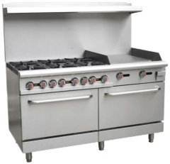 Gas burners with oven