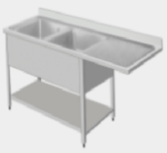 European Double Sink with Double Drainer(Witn Spac...