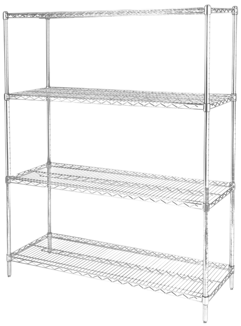 4-tier Zinc Plating Underneath with Epoxy Coating Wire Shelving