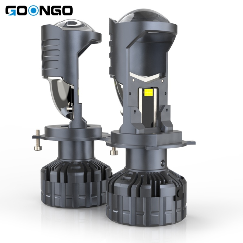 GOONGO Auto Car Headlight H4 LED Mini Lens