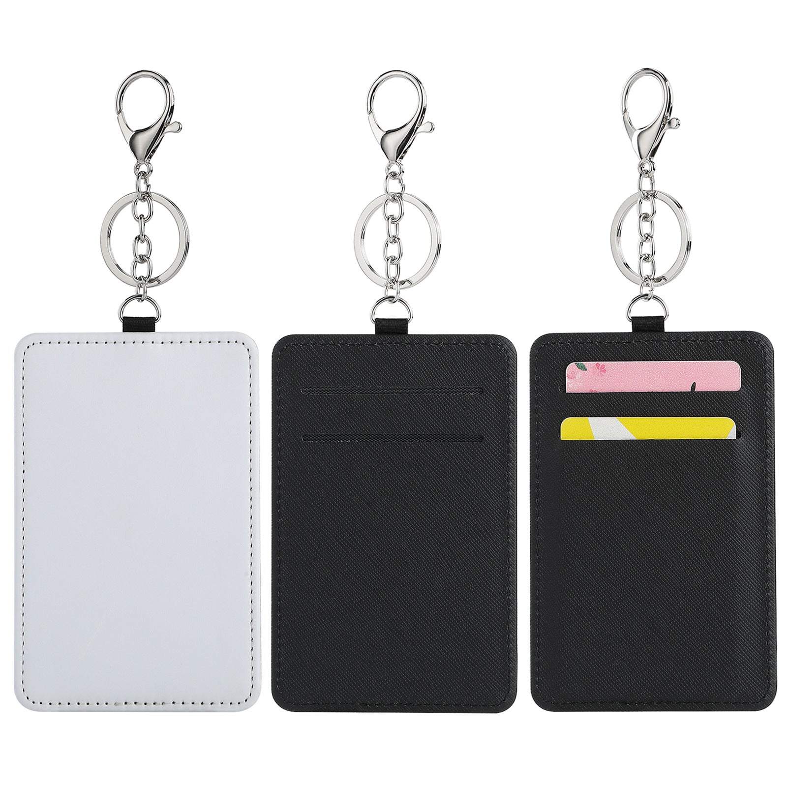 PUC06 Sublimation PU Leather Card Holder With Keychain