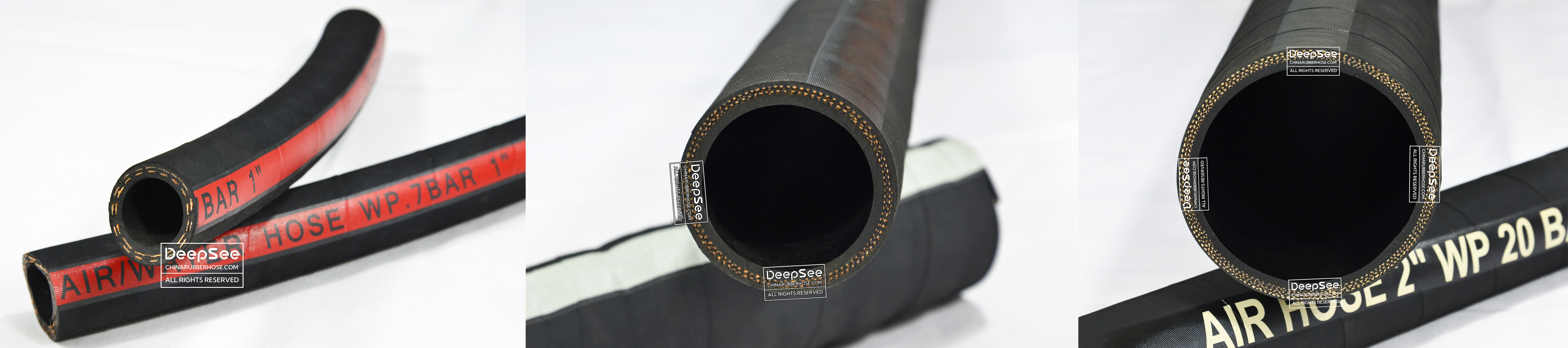 Three different kinds of cross section of air hoses - DeepSee