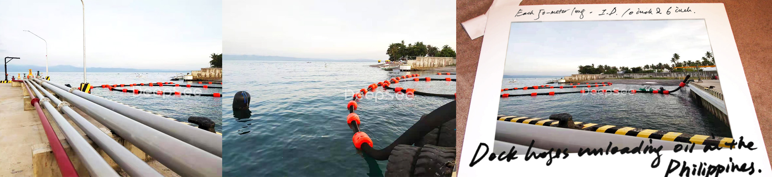 Dock hoses for oil unloading project in the Philippines - DeepSee